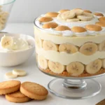 Fully garnished Magnolia Banana Pudding Recipe.
