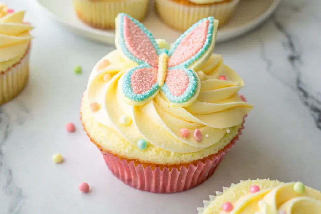 How to make butterflies on cake? A delicate butterfly cake, showcasing its jam and whipped cream filling